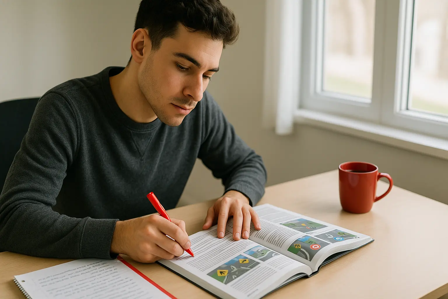 Student studying for exam preparation