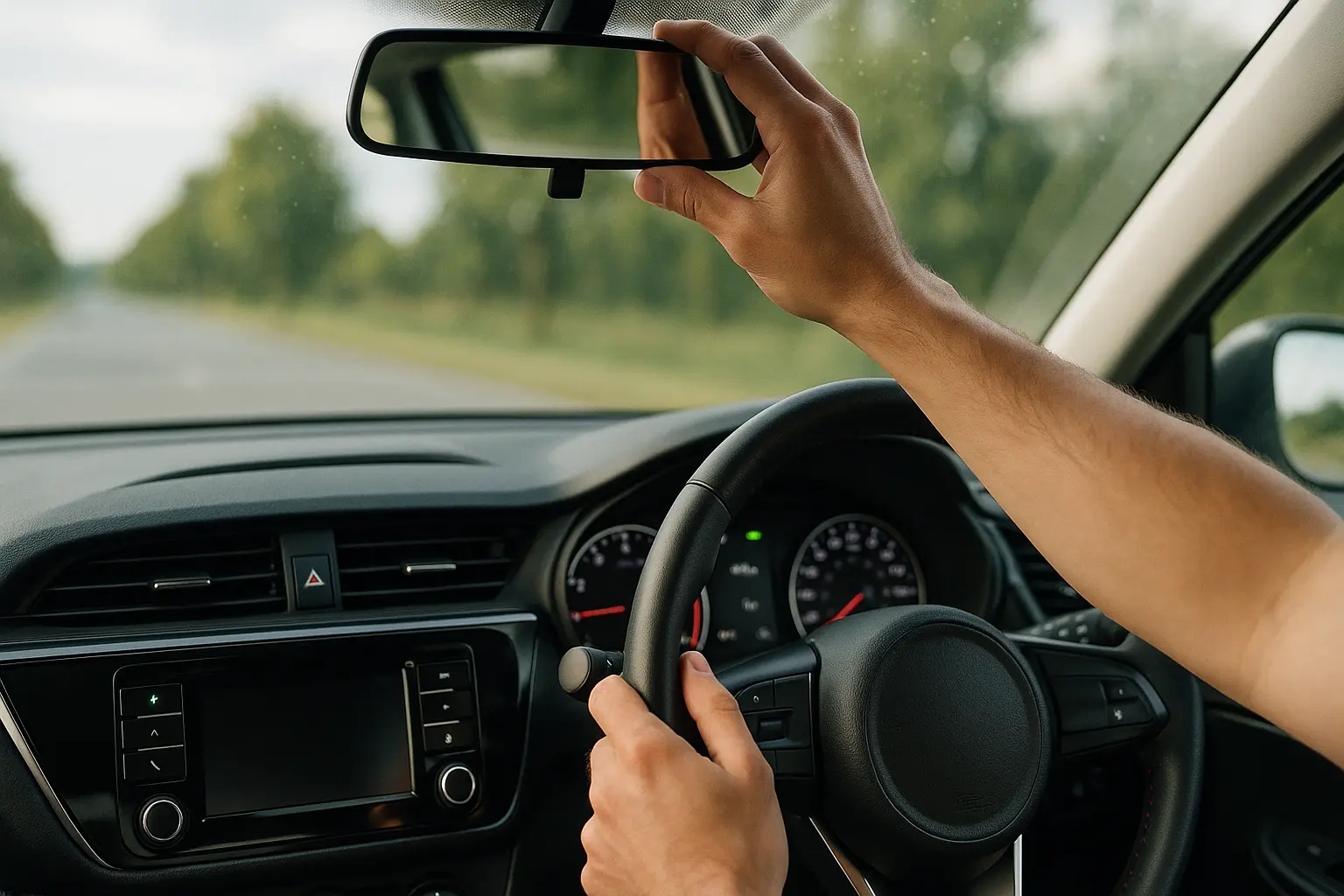 driver adjusting mirror
